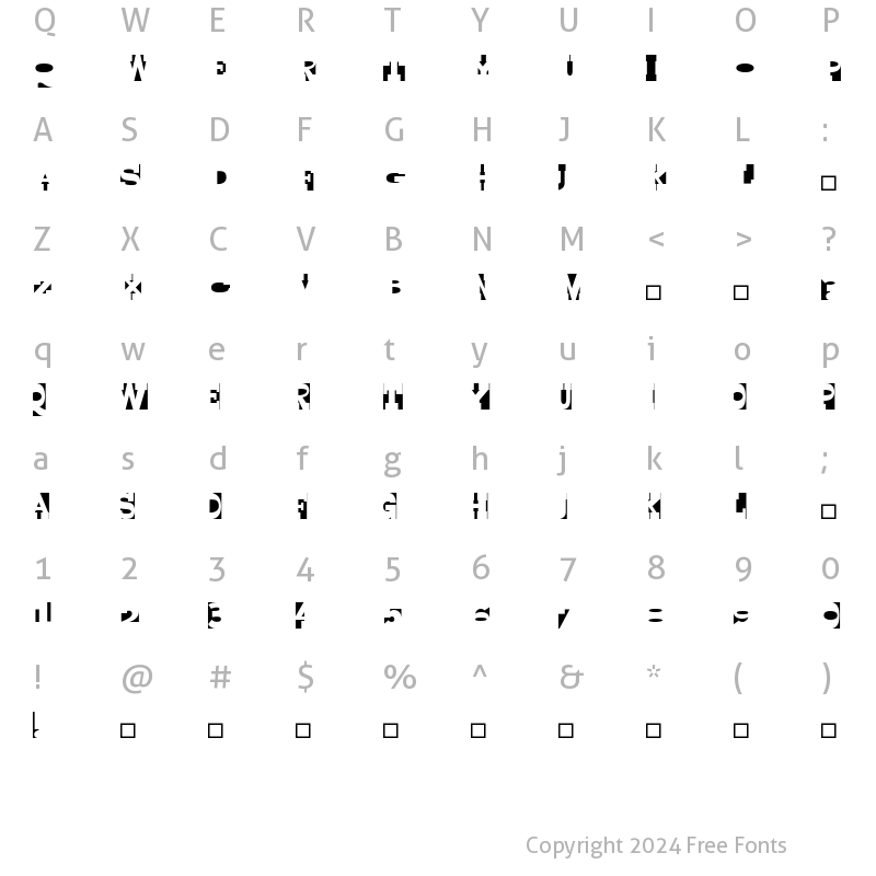 Character Map of Yurnacular Medium