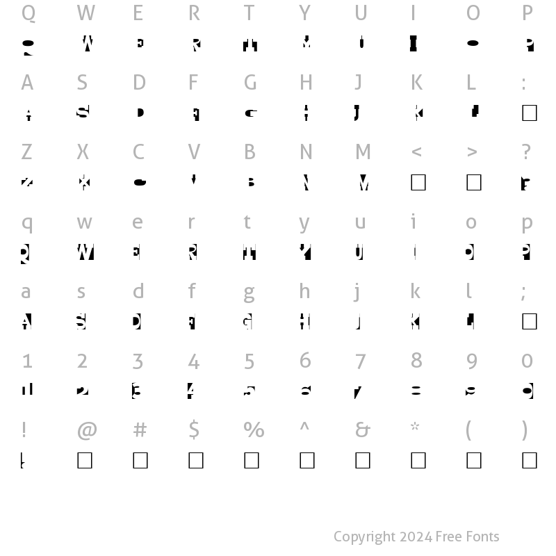 Character Map of Yurnacular Regular