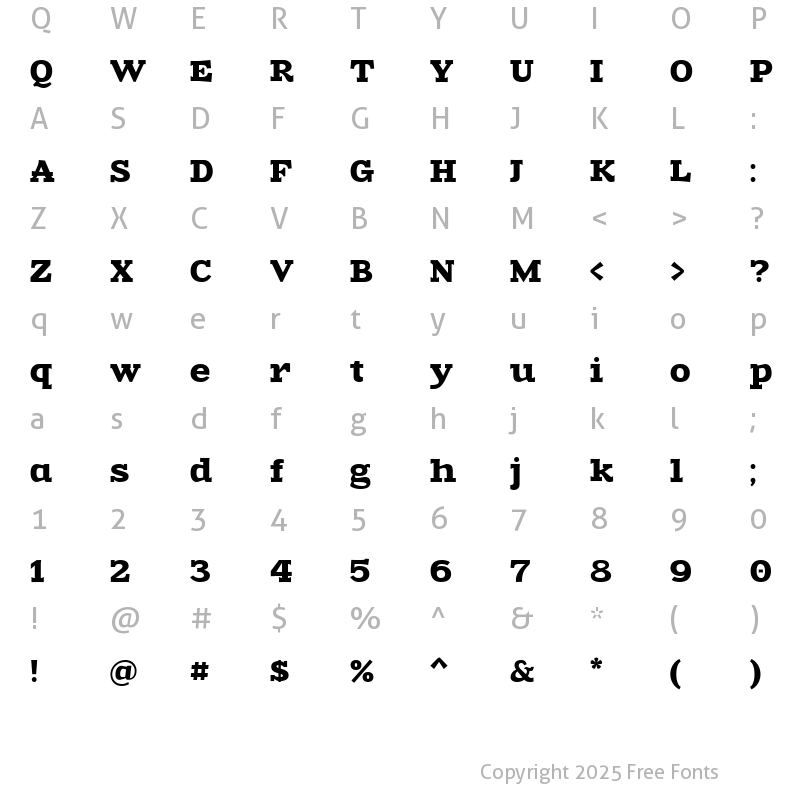 Character Map of Zantroke Regular