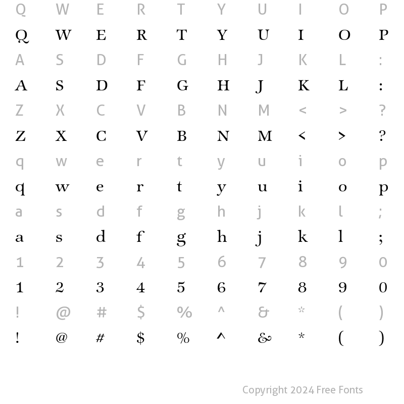 Character Map of ZapfInternationalEF-Medium Regular