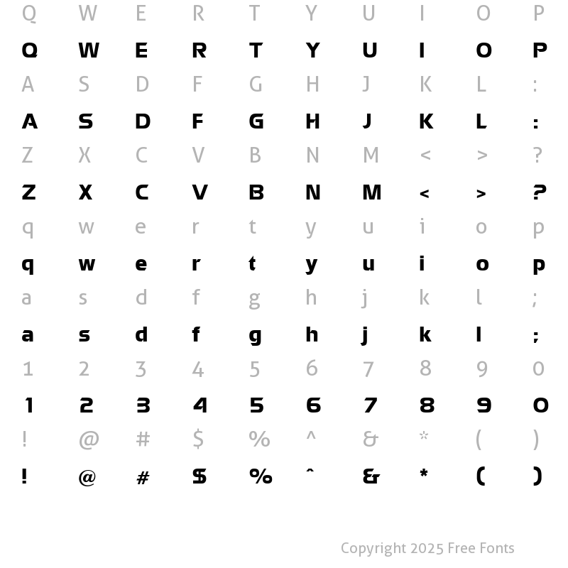 Character Map of Zapotec Regular