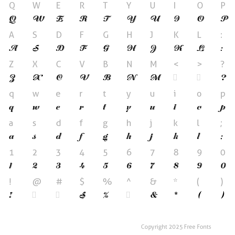 Character Map of ZaragozaPlain Regular