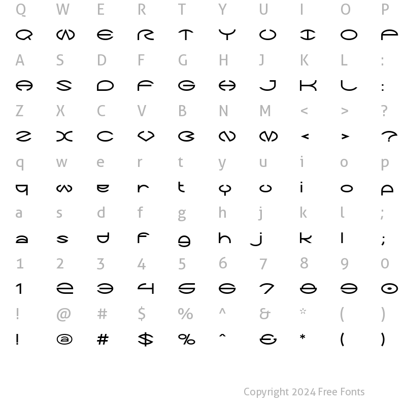 Character Map of Zargon Regular