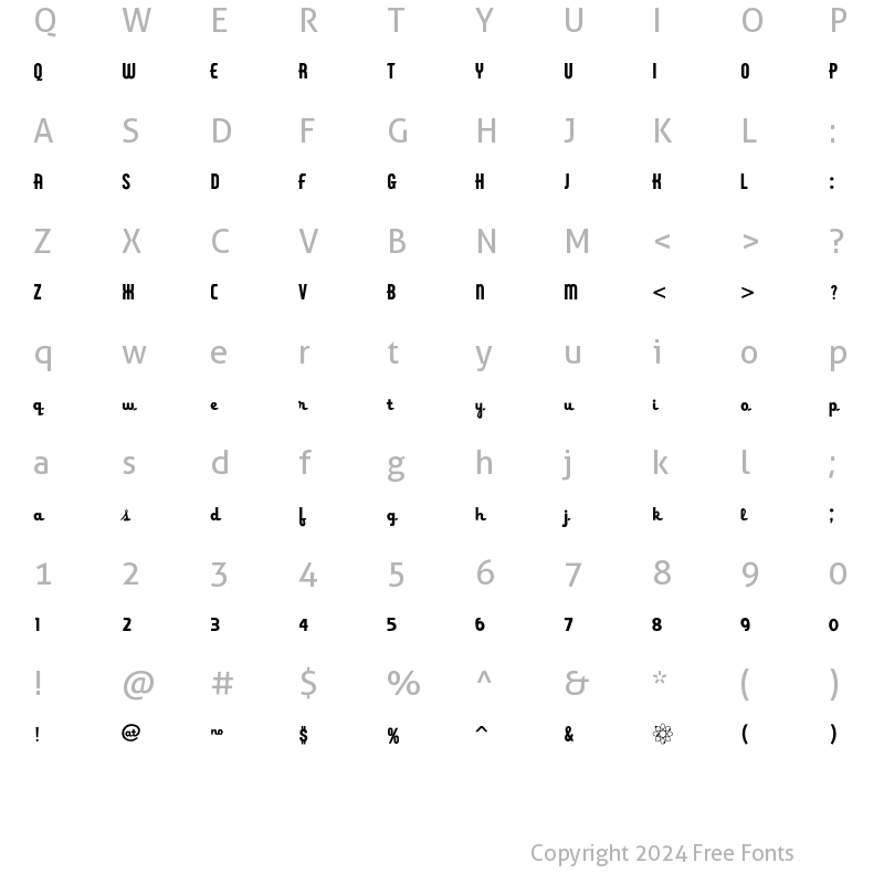 Character Map of ZavTone Regular