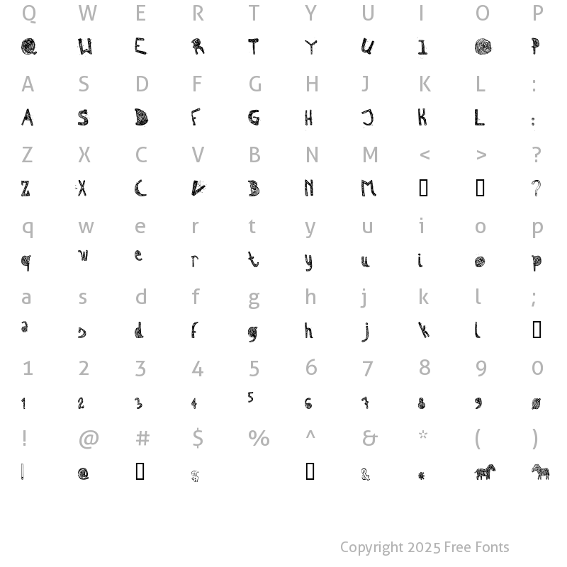Character Map of Zebra irregular