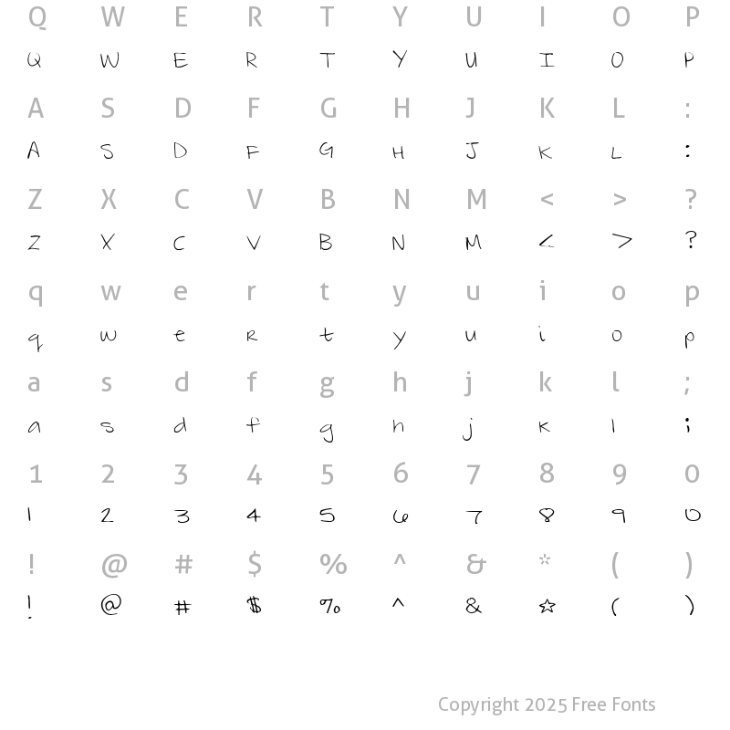 Character Map of ZebraFlames Light Regular
