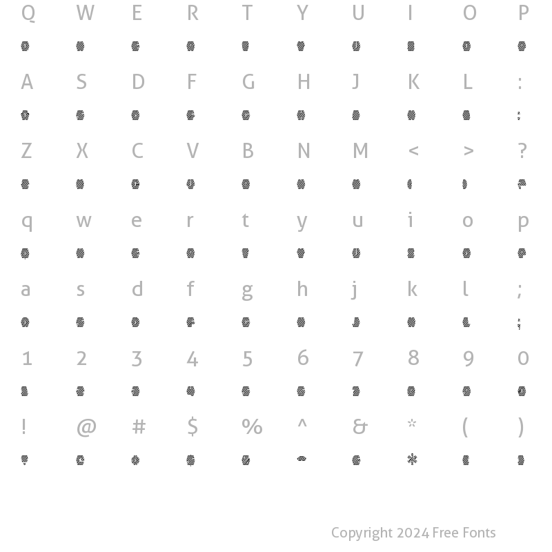 Character Map of Zebraw Regular