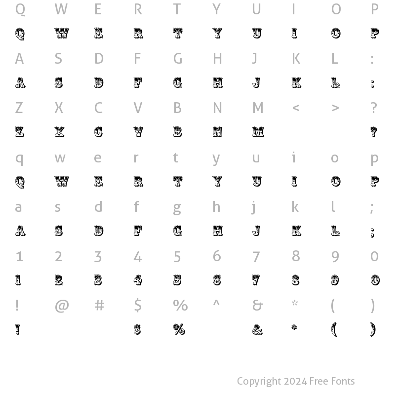 Character Map of Zebrawood Regular