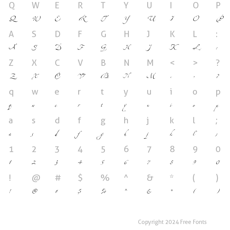 Character Map of Zeferino One Regular