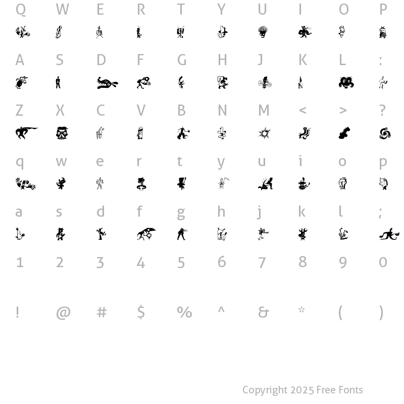 Character Map of ZeitGuysOne One Regular