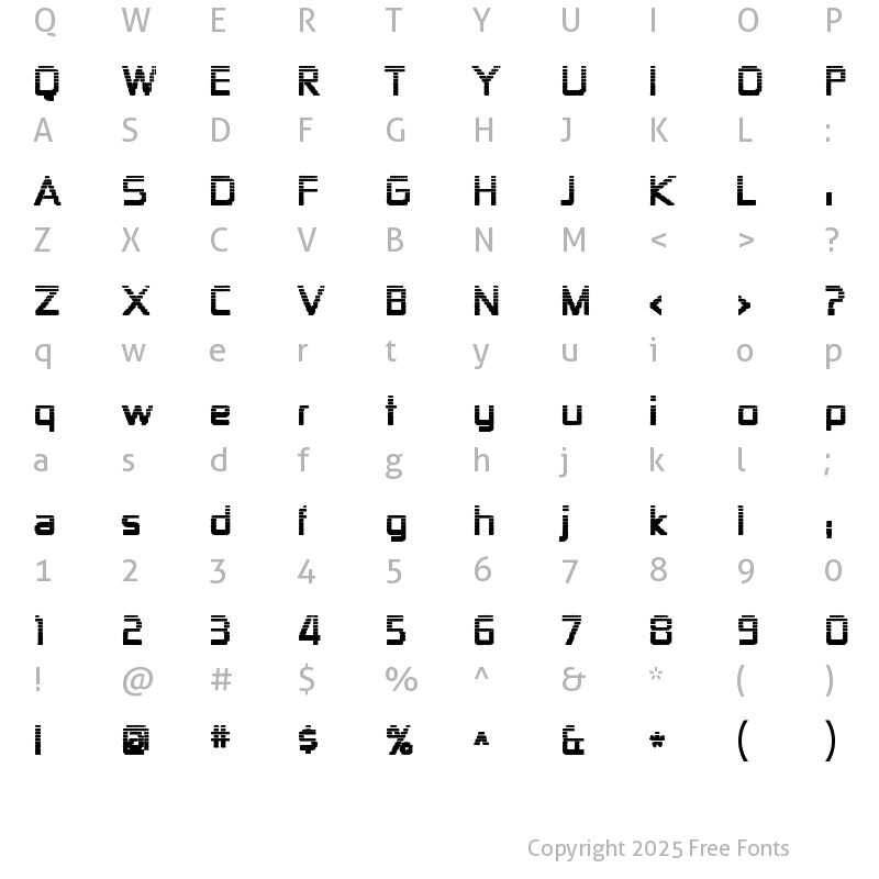 Character Map of Zekton Dots Regular