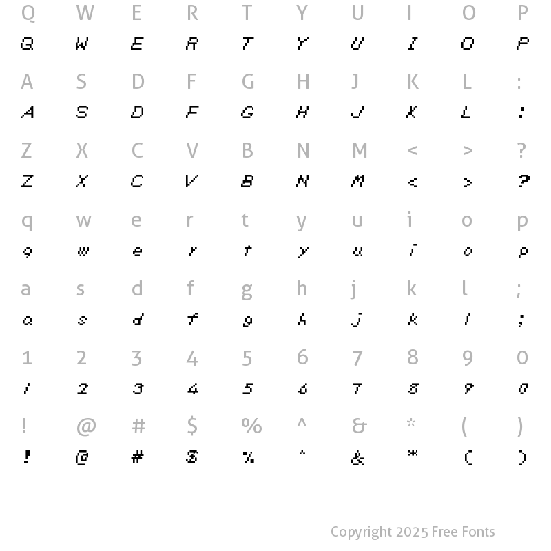 Character Map of Zelda DX TT BRK Regular
