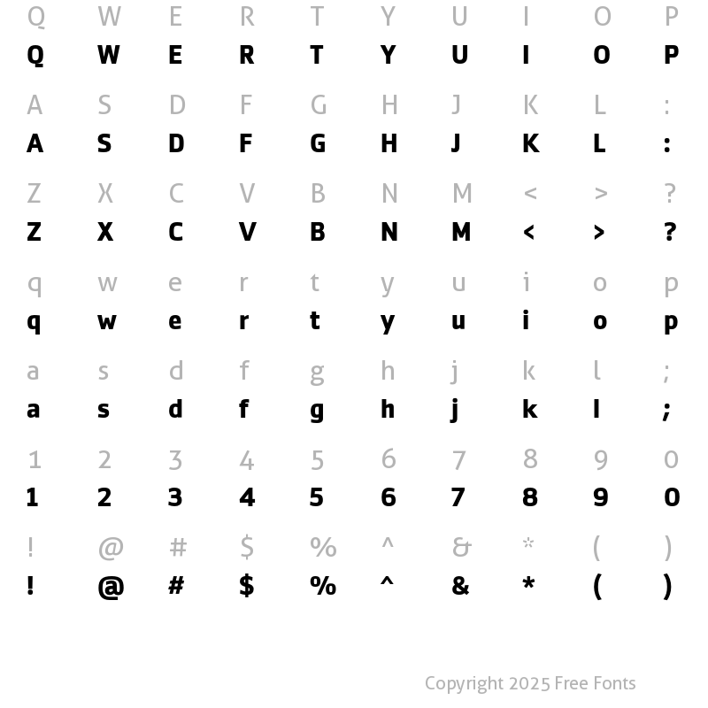 Character Map of Zemestro Std Bold