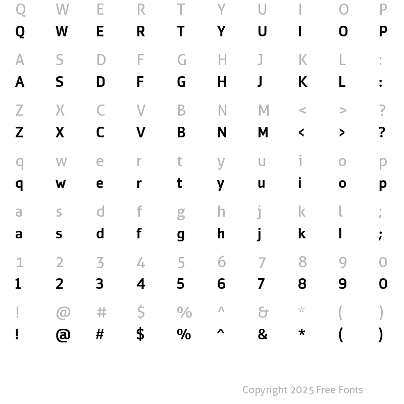 Character Map of Zemestro Std Medium