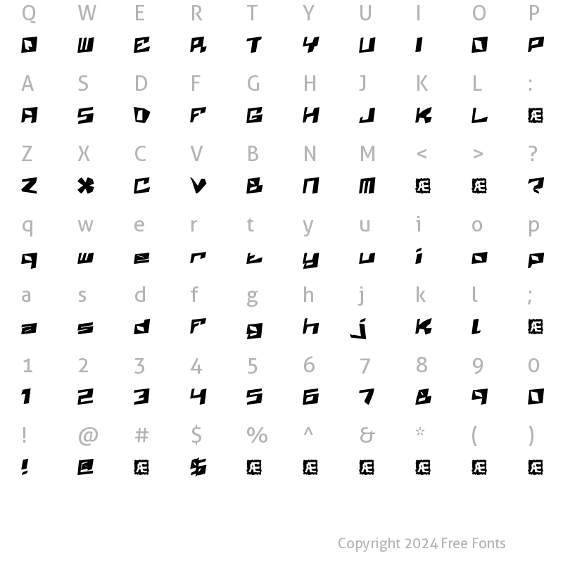 Character Map of Zenith (BRK) Regular