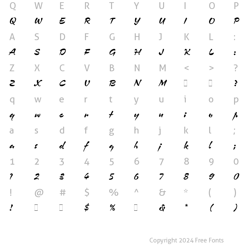 Character Map of Zennor Regular