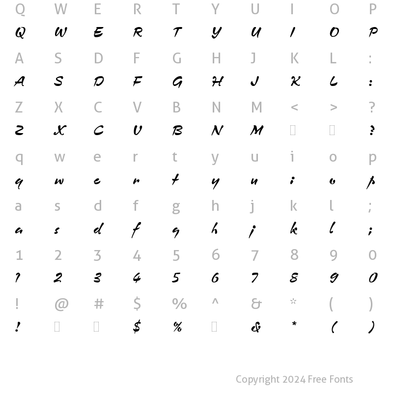 Character Map of ZennorPlain Regular