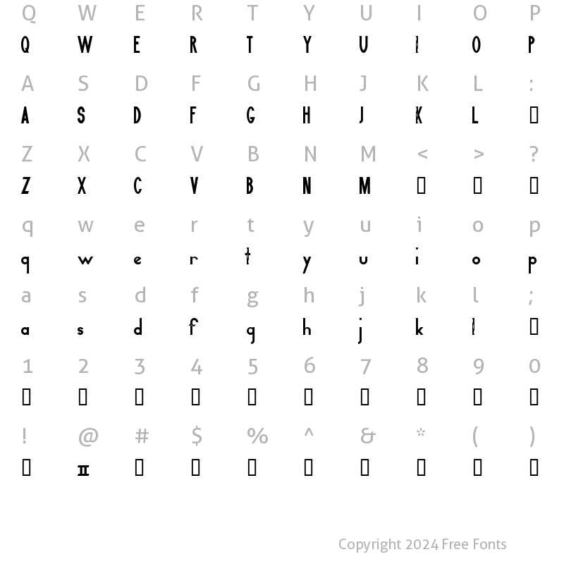 Character Map of Zeppelin 2 Regular