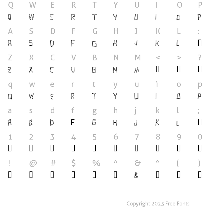 Character Map of Zerengetti SemiBold