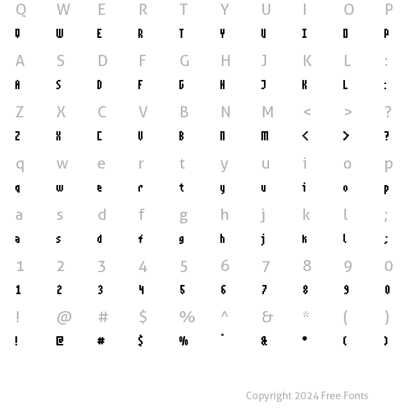 Character Map of ZEro Bold