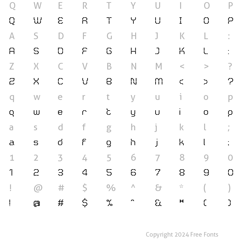 Character Map of ZERO Bold