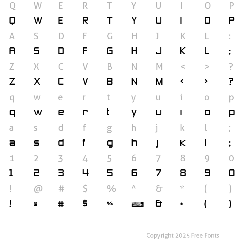 Character Map of Zero Threes Regular