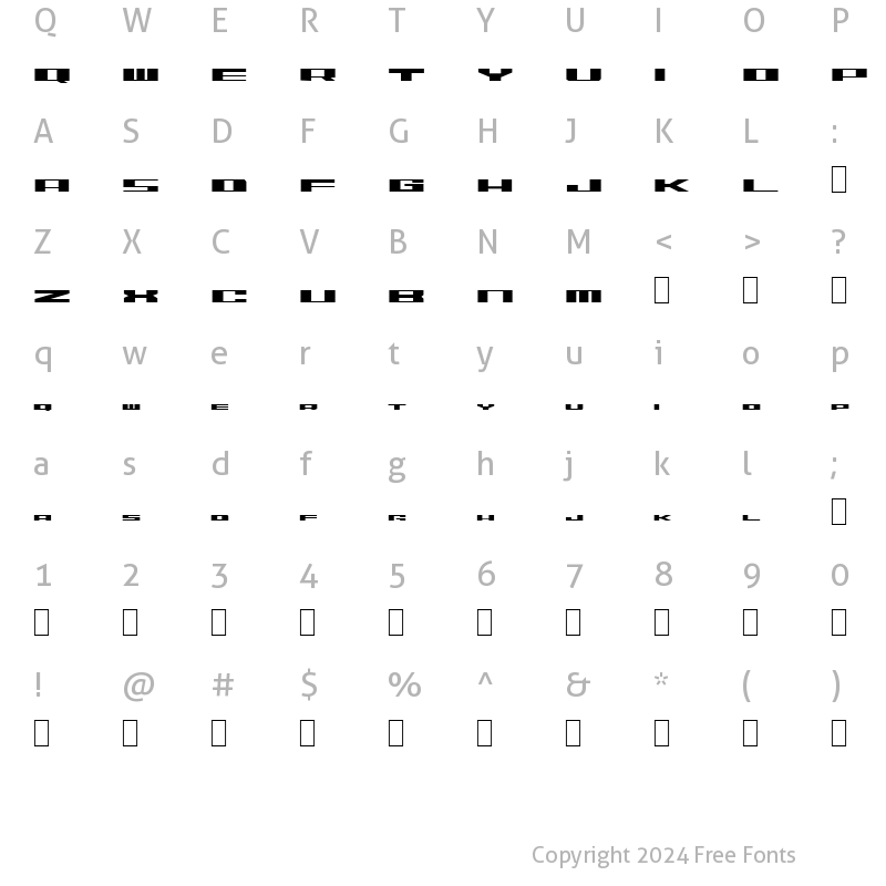 Character Map of ZeroDegrees Normal