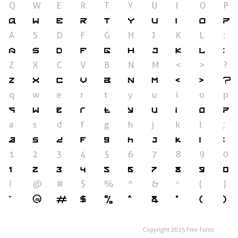 Character Map of ZESROS Regular