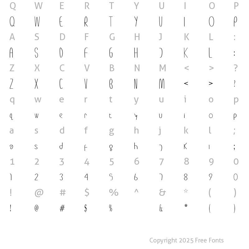 Character Map of ZETwoo Regular