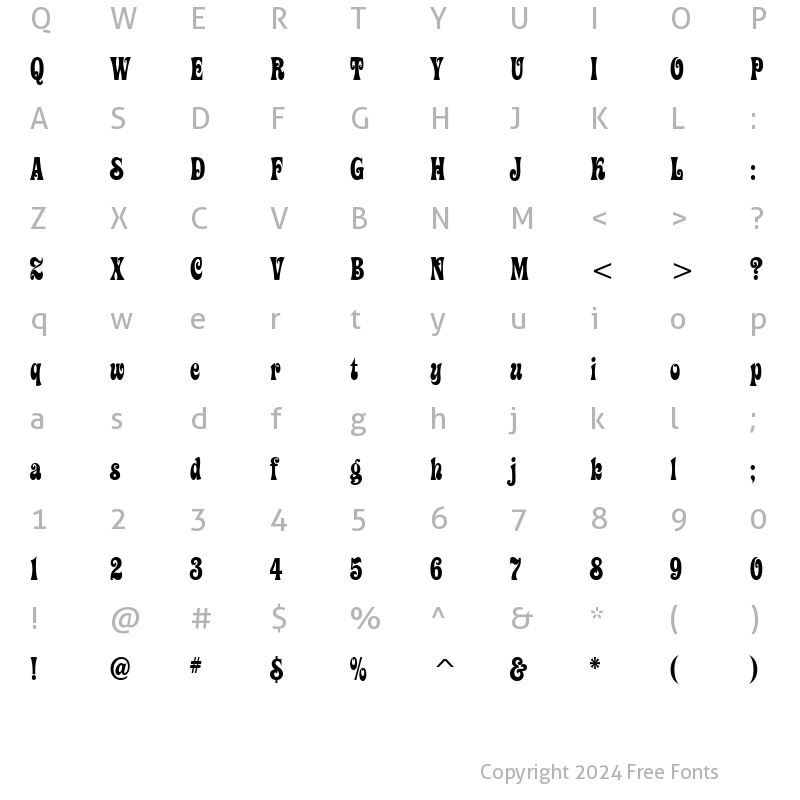 Character Map of ZiggyITC TT Regular