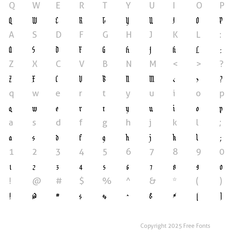 Character Map of ZimpleBlack Regular