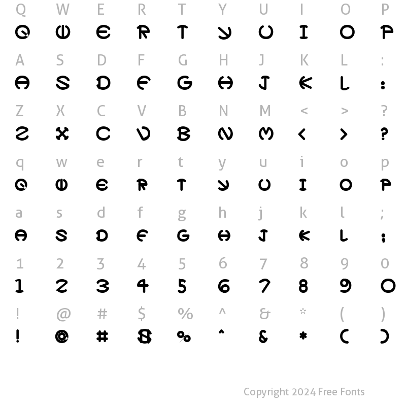 Character Map of ZirkleHeavy Regular