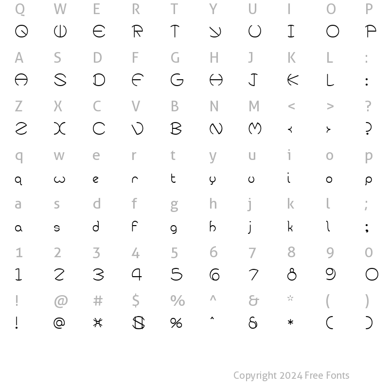 Character Map of ZirkleOne Regular