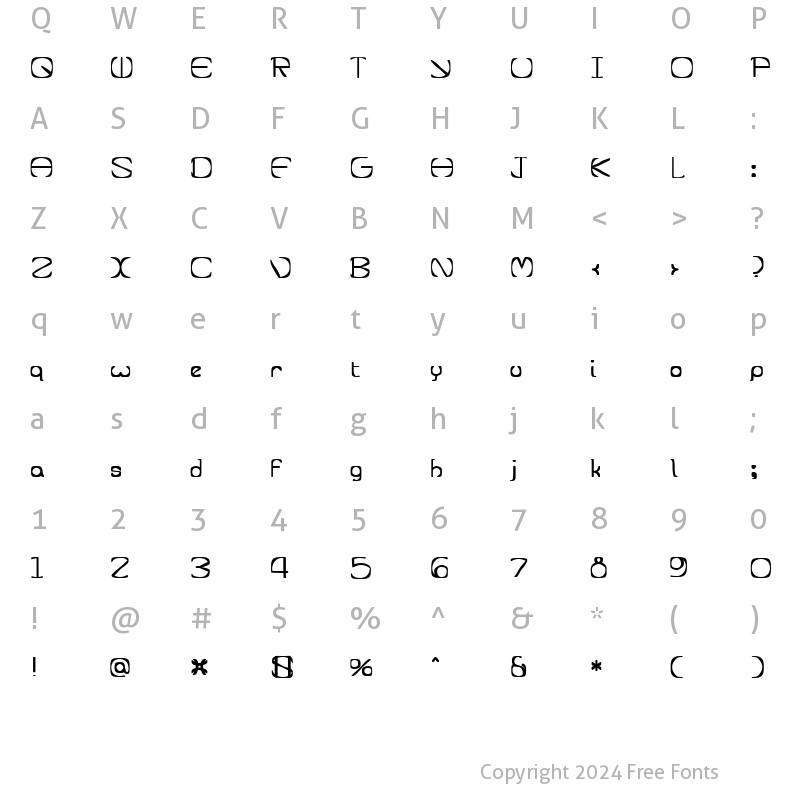 Character Map of ZirkStressed Regular