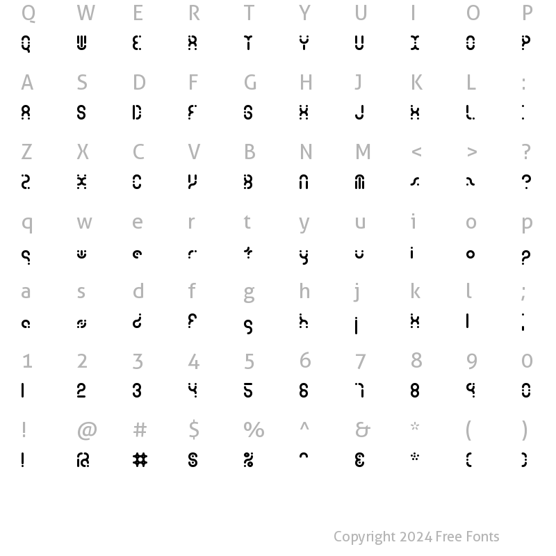 Character Map of Zoetrope BRK Normal