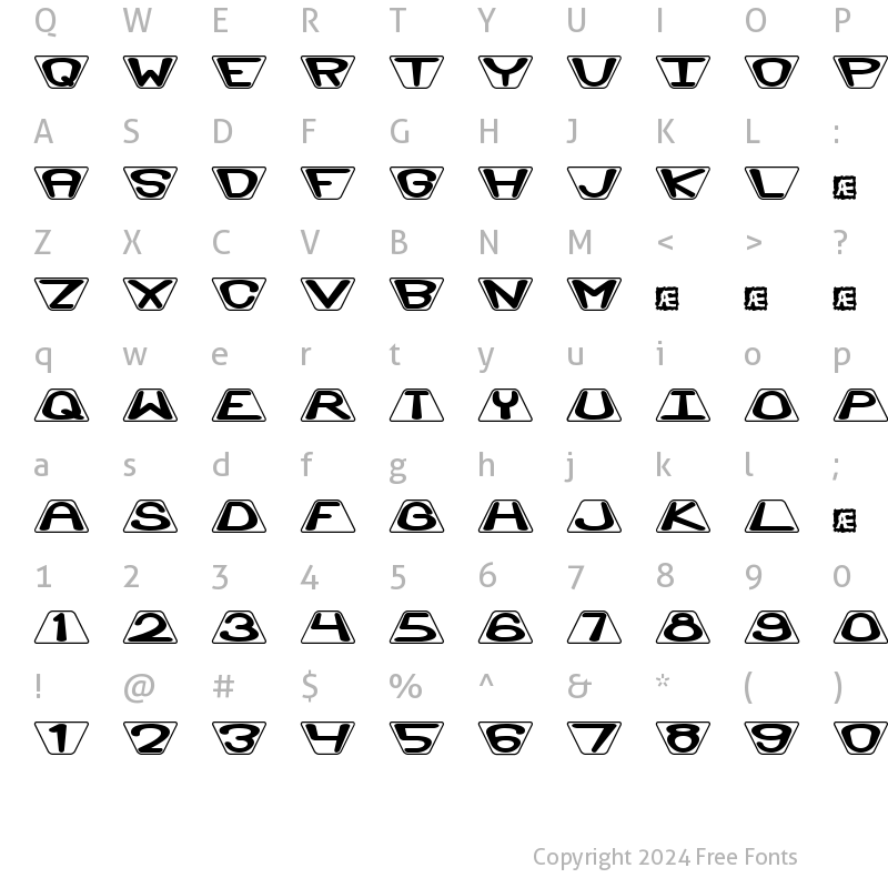 Character Map of Zoidal BRK Regular