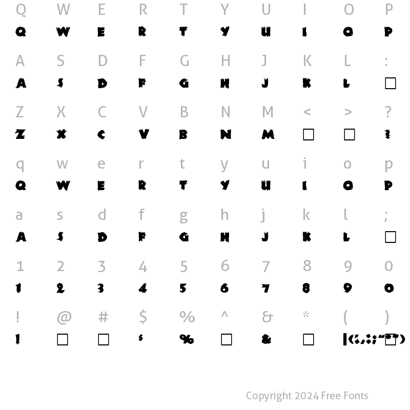 Character Map of Zombie A