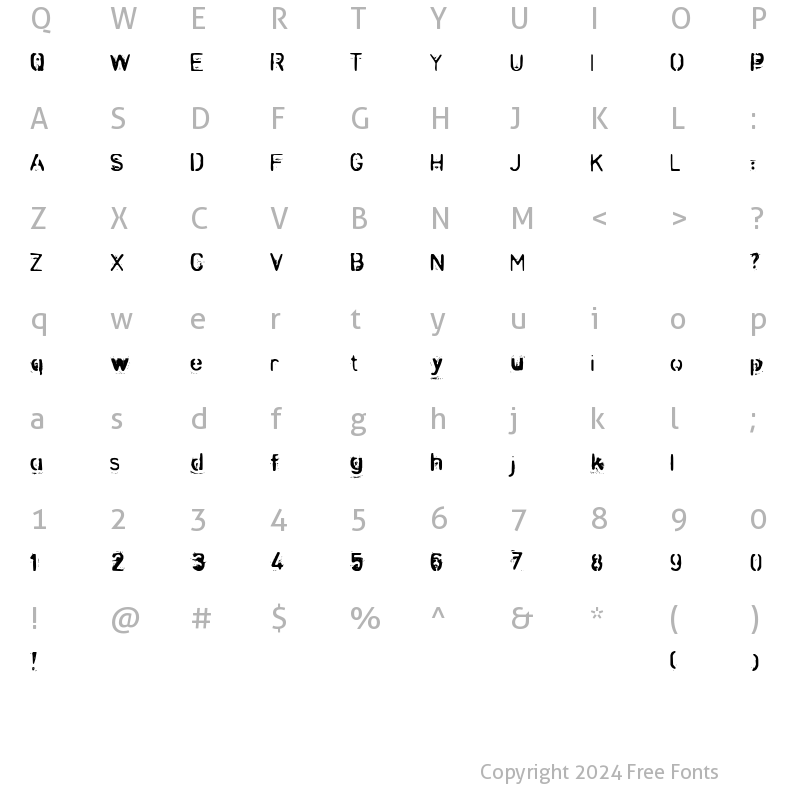 Character Map of Zombie-Noize Regular