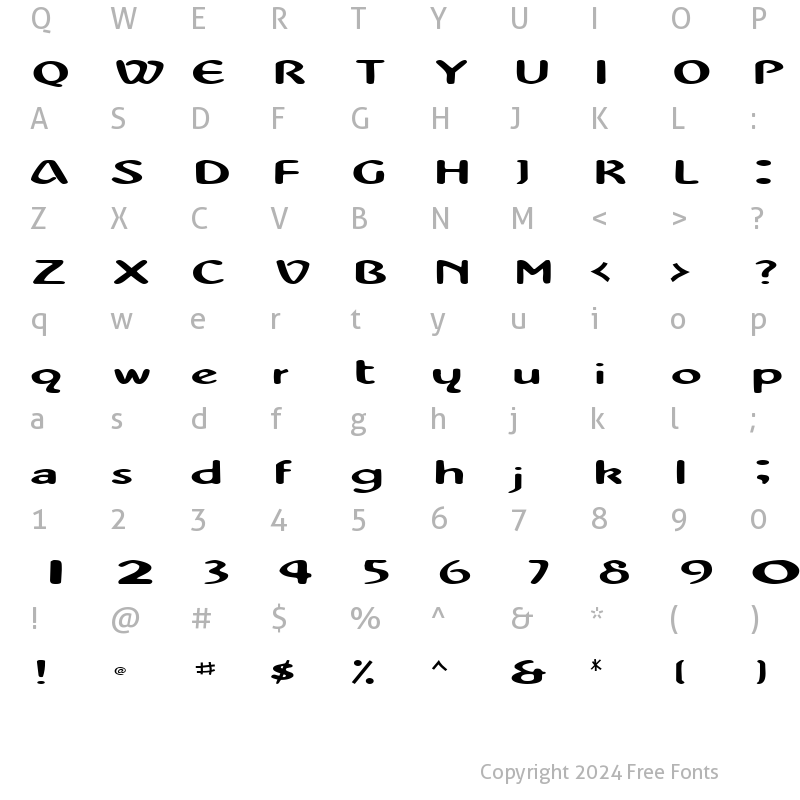 Character Map of ZonaScriptSSK Bold