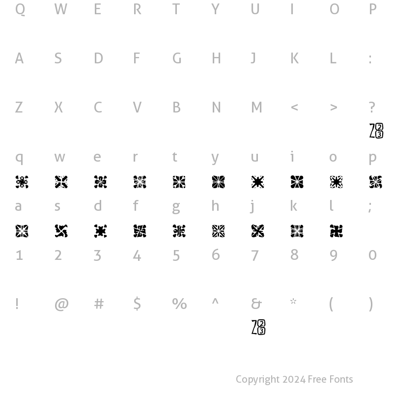 Character Map of Zone23_crosses Normal