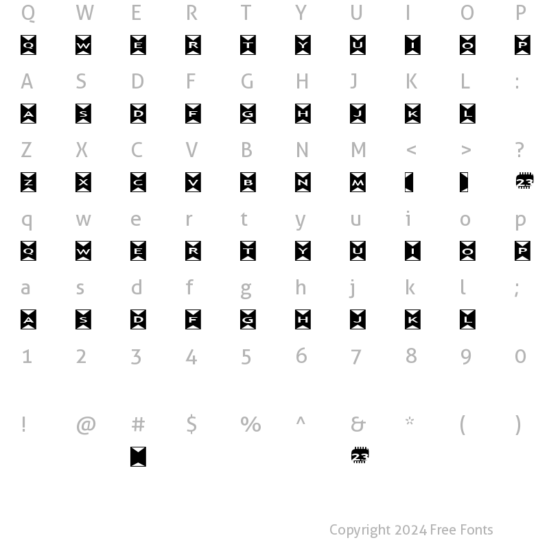 Character Map of Zone23_Origami Normal