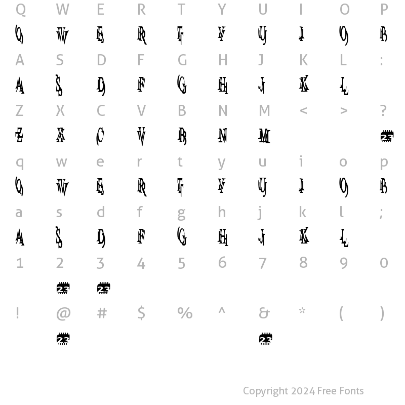 Character Map of Zone23_zazen xtreme Normal