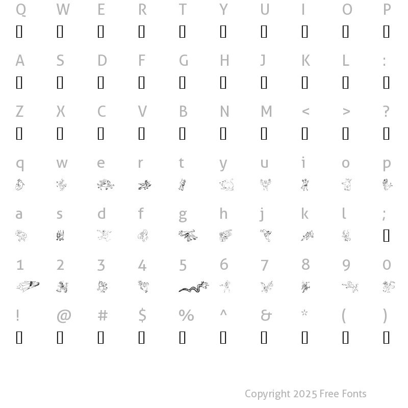 Character Map of ZonoPlanet ClipArt