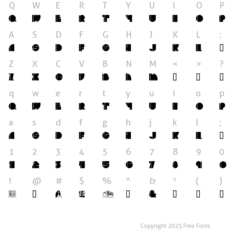 Character Map of ZootAllures Regular