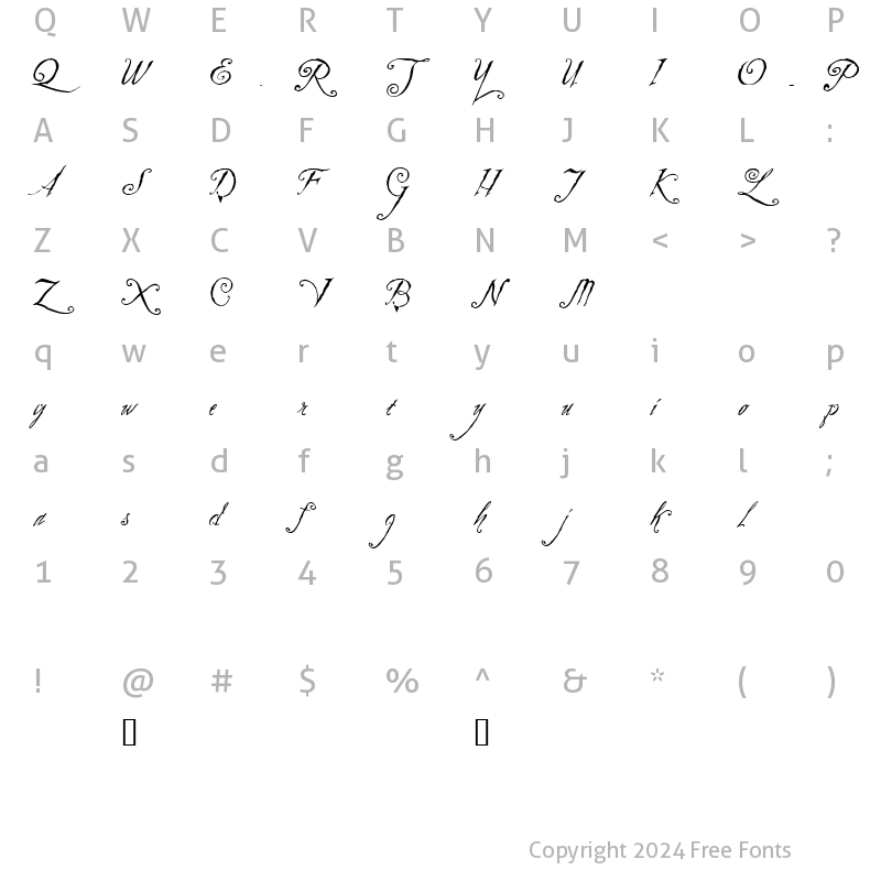 Character Map of Zothique Demo Regular