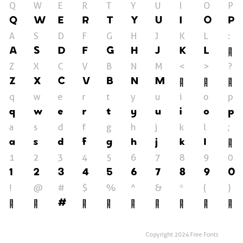 Character Map of ZT Grafton Regular