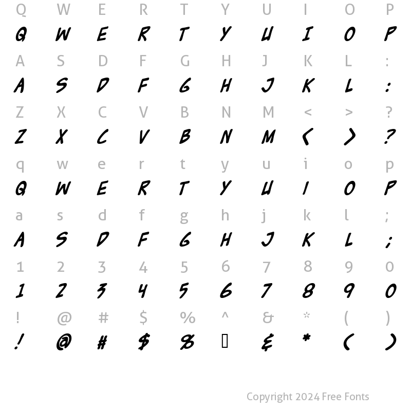 Character Map of Zud Juice Bold