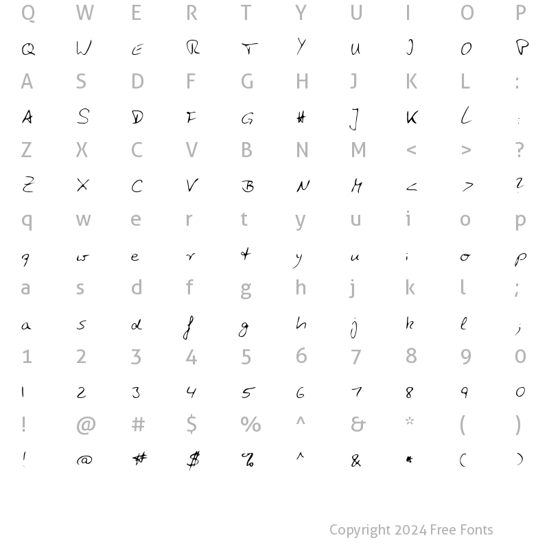 Character Map of Zuerbig Regular