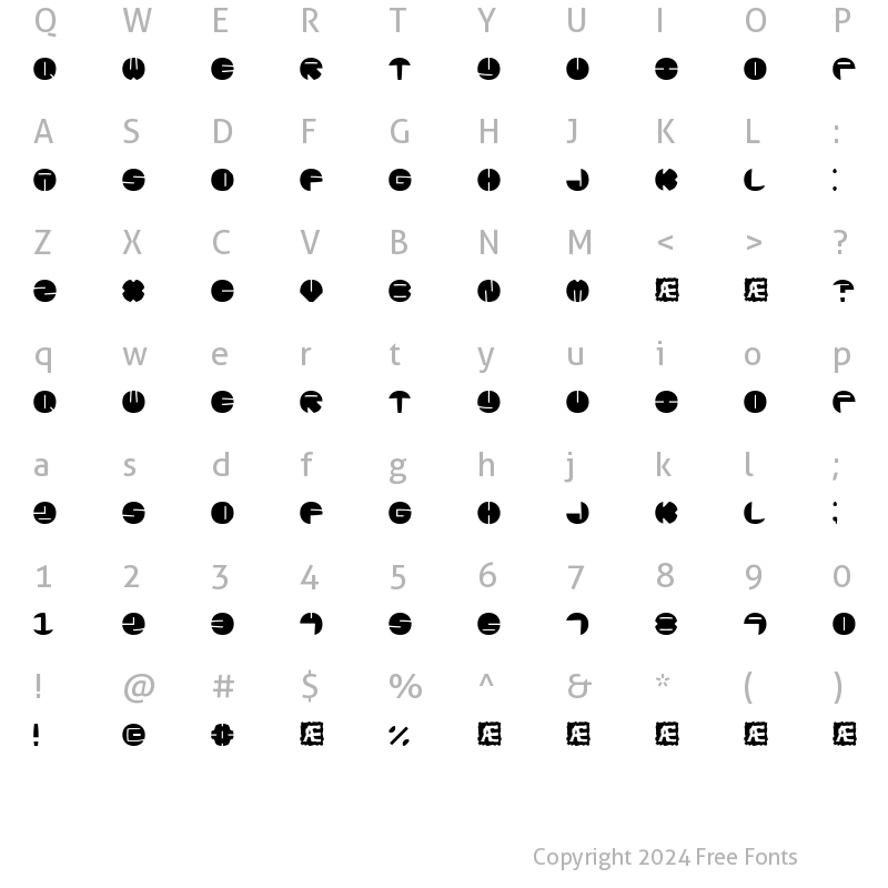 Character Map of Zurklez Solid BRK Regular