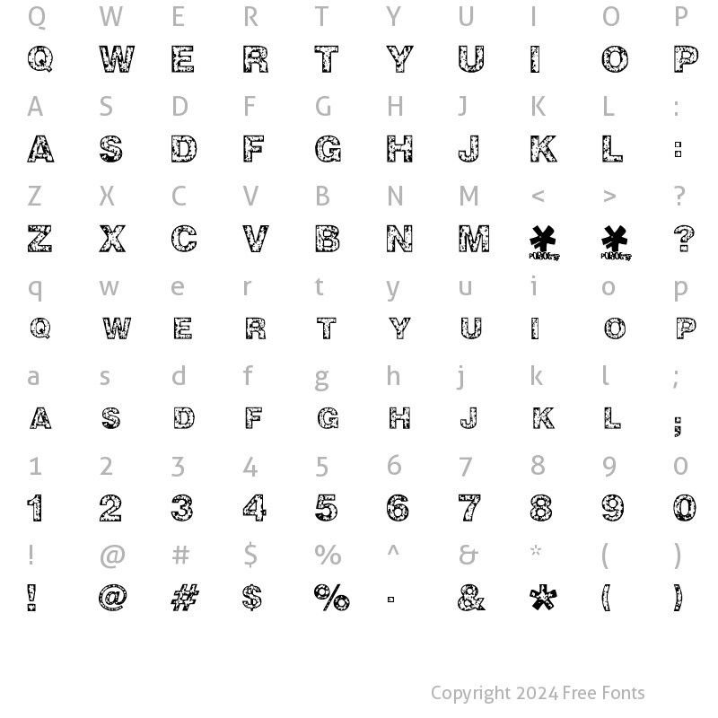 Character Map of ZWISDOM Regular